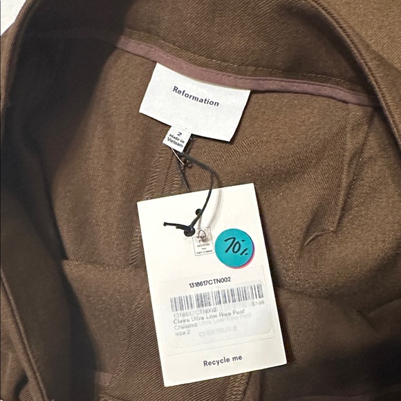 Reformation Claire Ultra Low Rise Pant - Picture 6 of 6